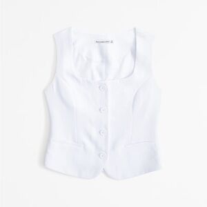 Abercrombie and Fitch Mara Premium Crepe Vest Squareneck Set Top - Size Medium
